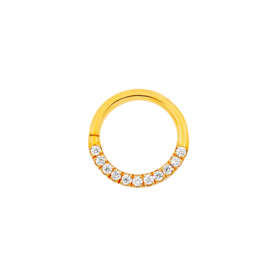 Gold Cz Seam Ring ( halo)