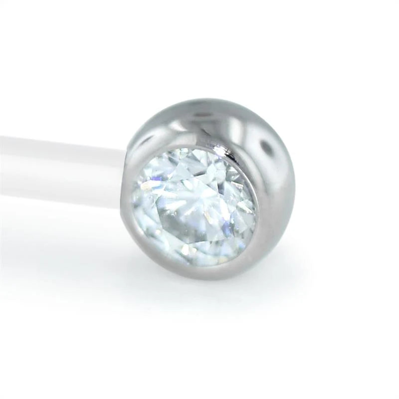 Titanium Faceted Side Gem