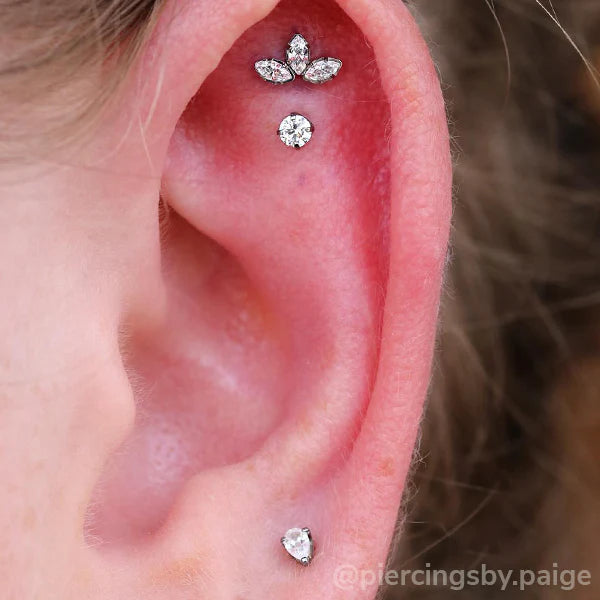 Titanium Marquise Cut Gem Fan Clusters