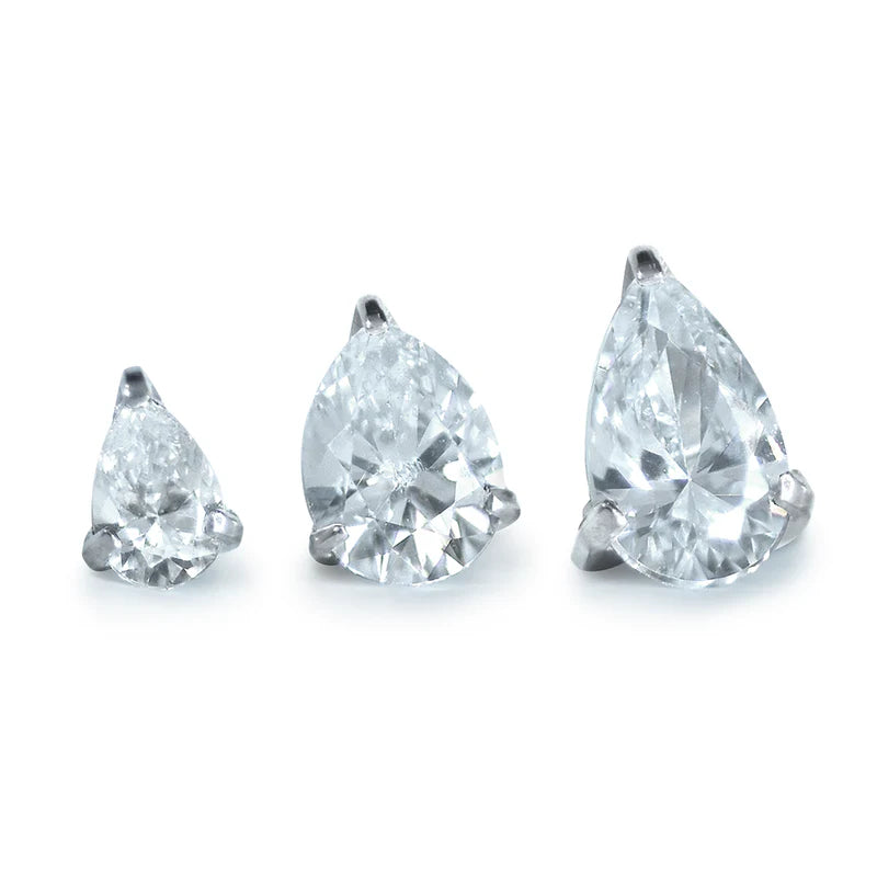 Titanium Pear Gem Ends