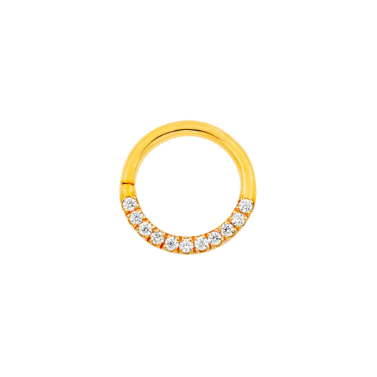 Gold Cz Seam Ring ( halo)