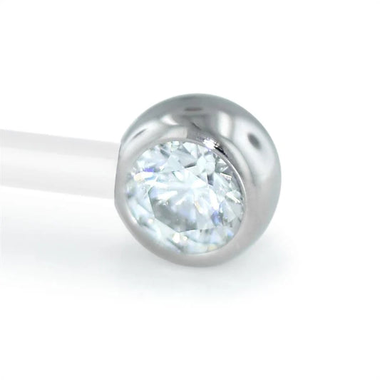 Titanium Faceted Side Gem