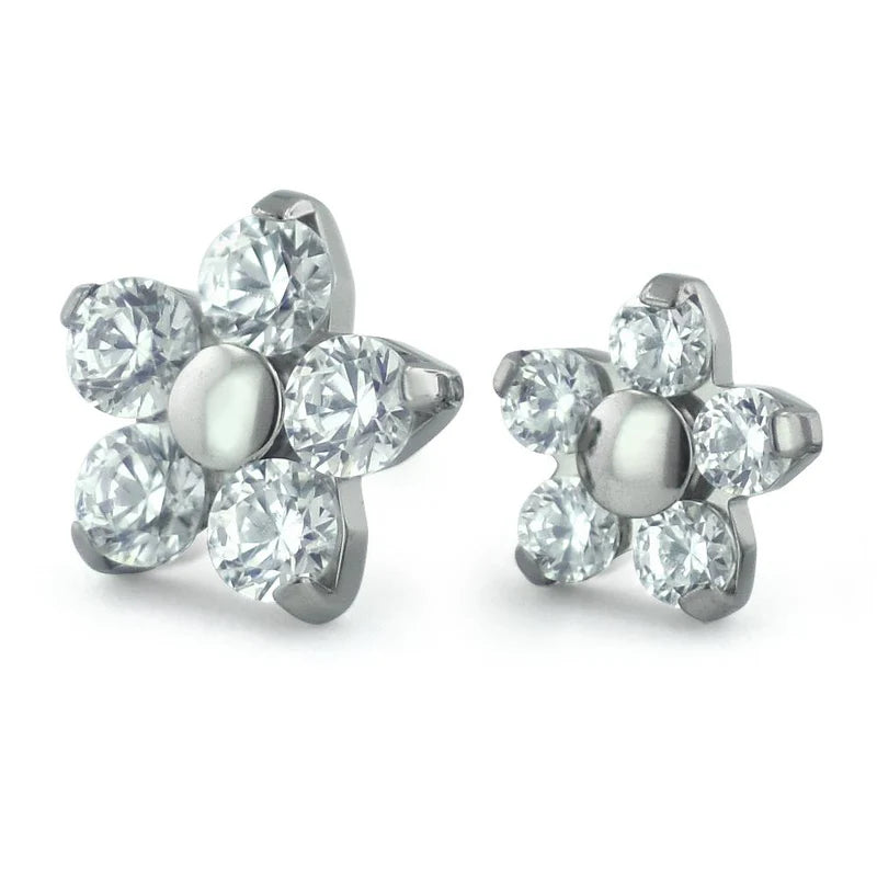 Flower titanium gem 2 mm